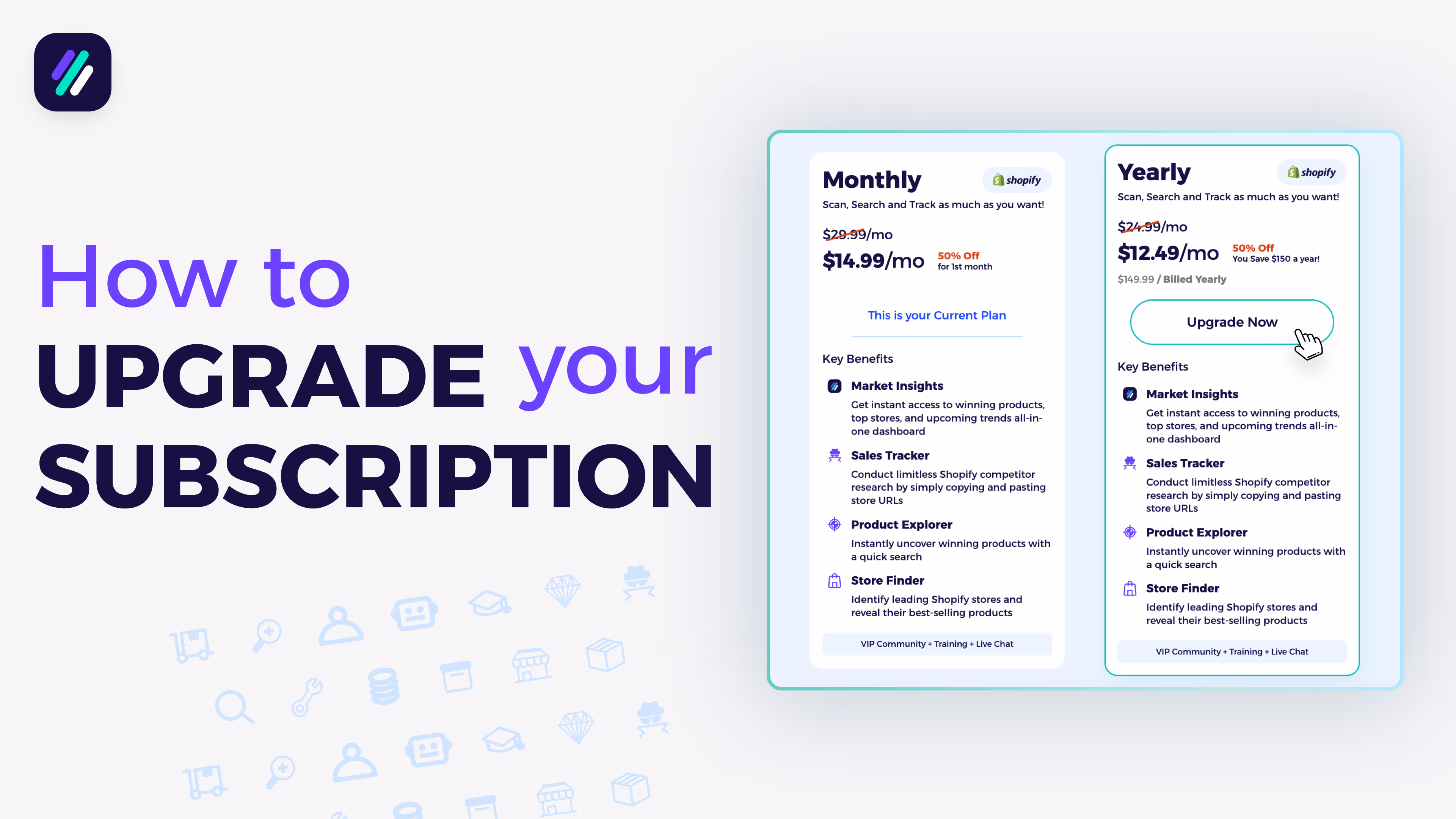 How to upgrade subscription tutorial