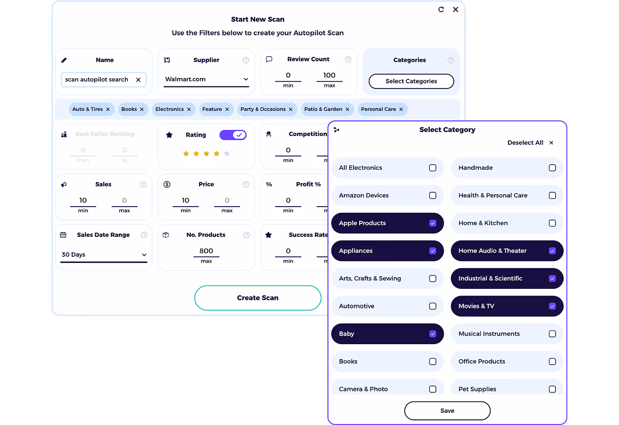 autopilot automated ebay product search with filters