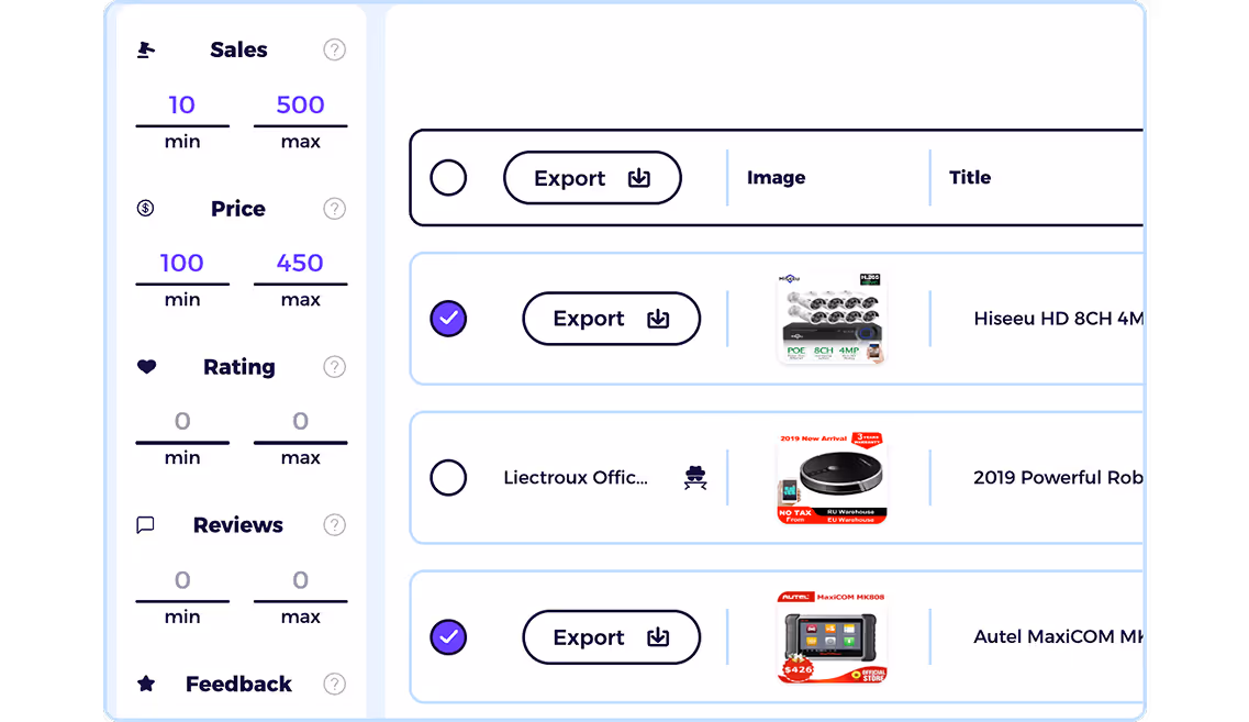 ebay competitor research tool with AI-powered ali growth scanner