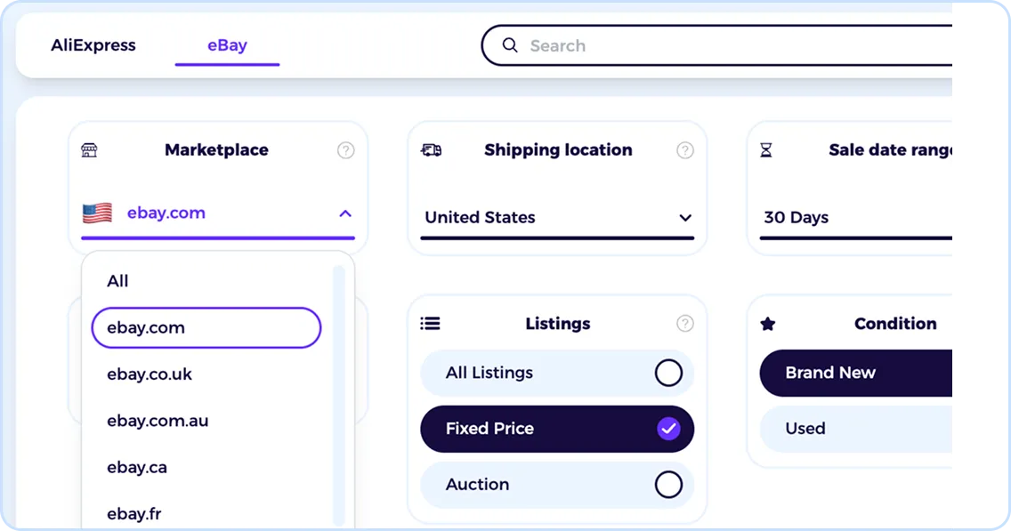 ebay market insights with ebay product research tool