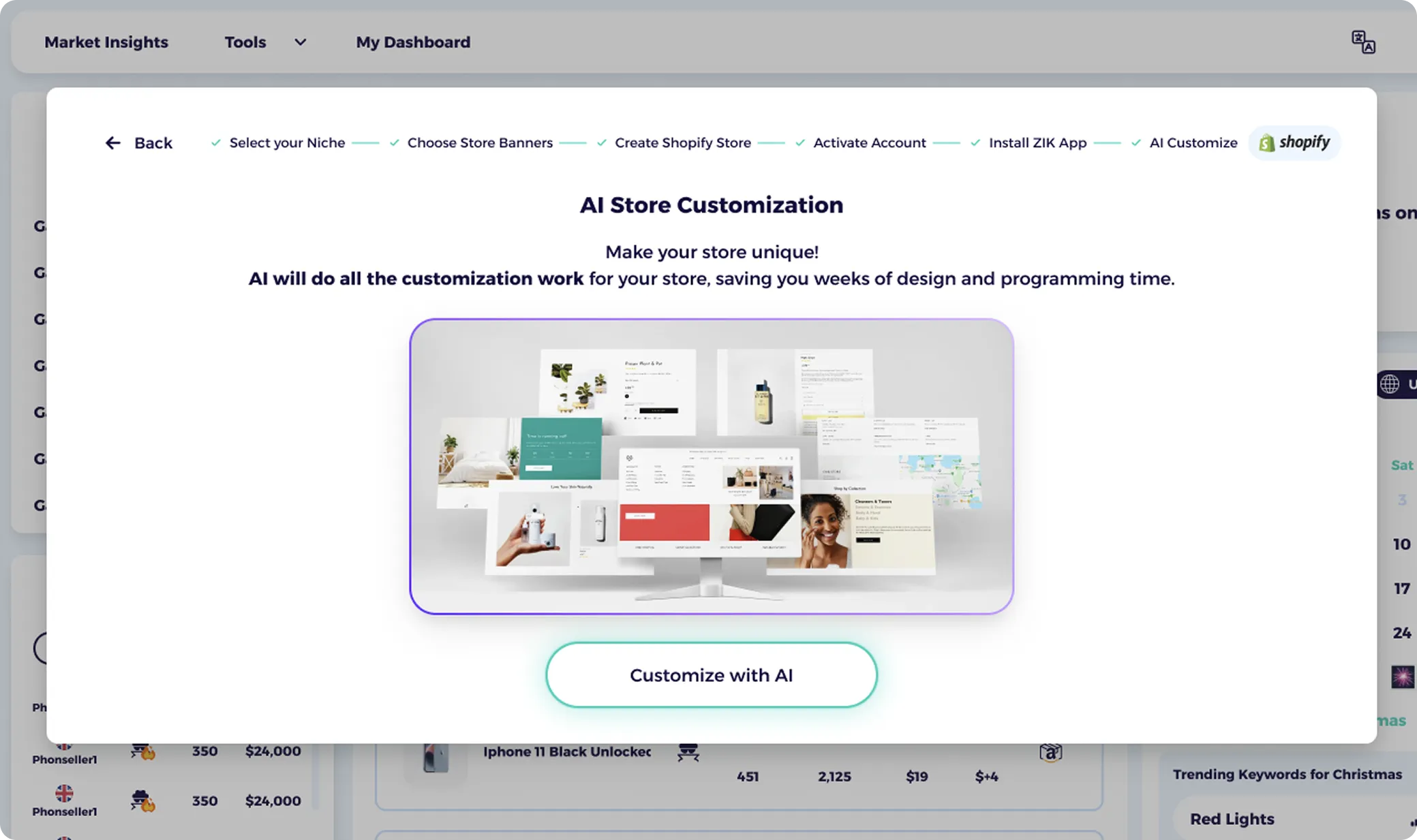 Launch your Shopify store and upload data-backed products