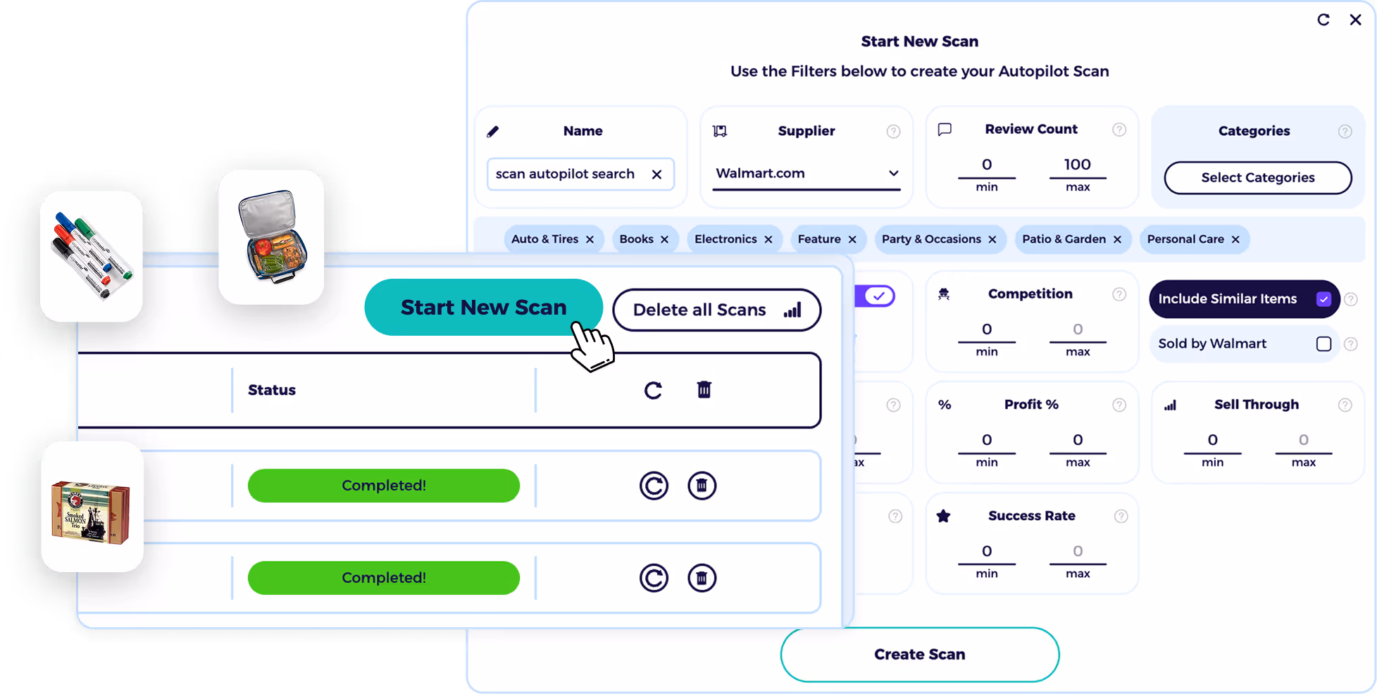 ZIK AI Turbo Scanner finding 200+ trending dropshipping products in seconds