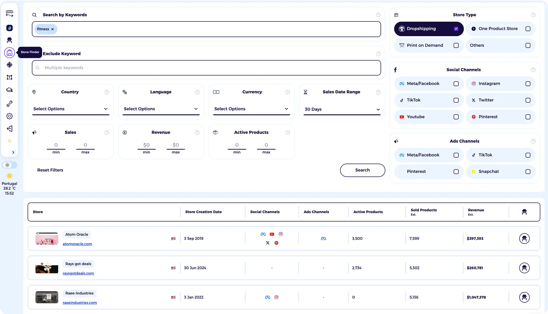 shopify product research tool with shopify store finder