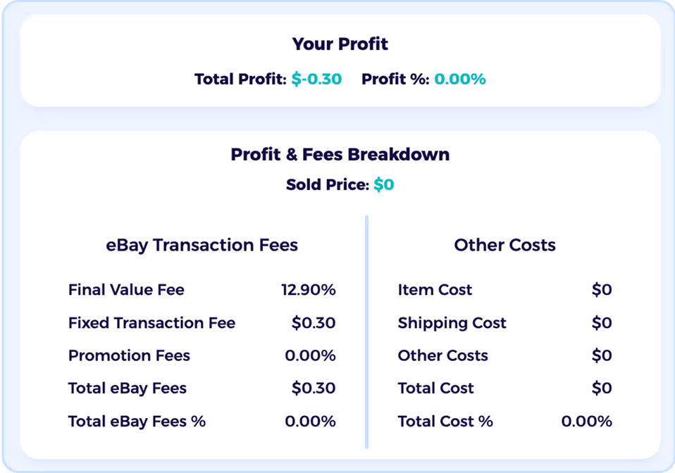 ebay listing software with profit calculator